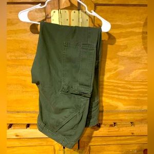 Green and cargo pants.
